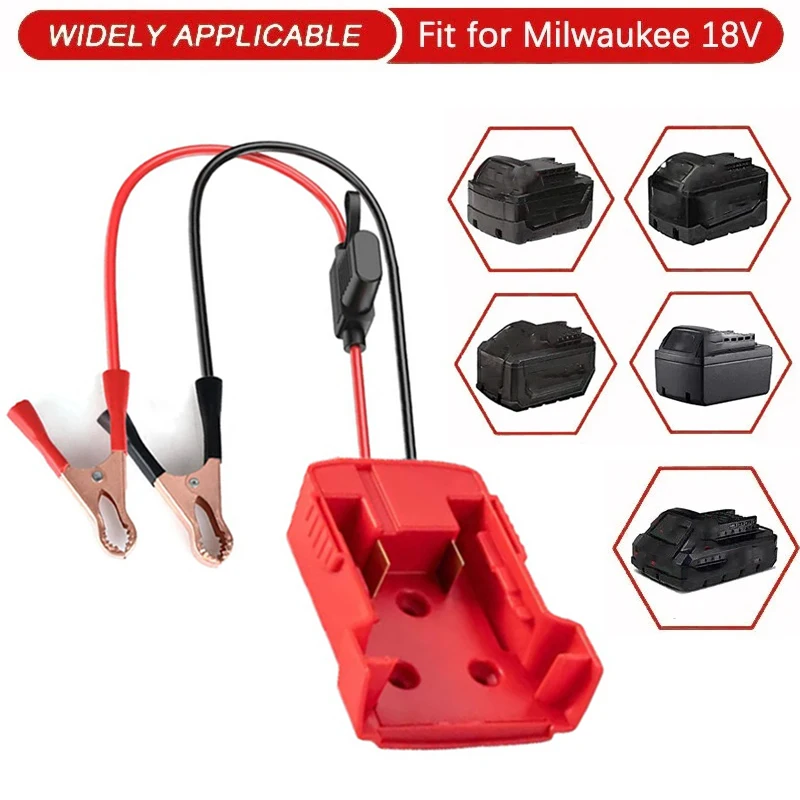 Igniter Jump Starter for Milwaukee 18V Lithium Battery Booster Cable Adapter Emergency Power Kit DIY Converter With Clip