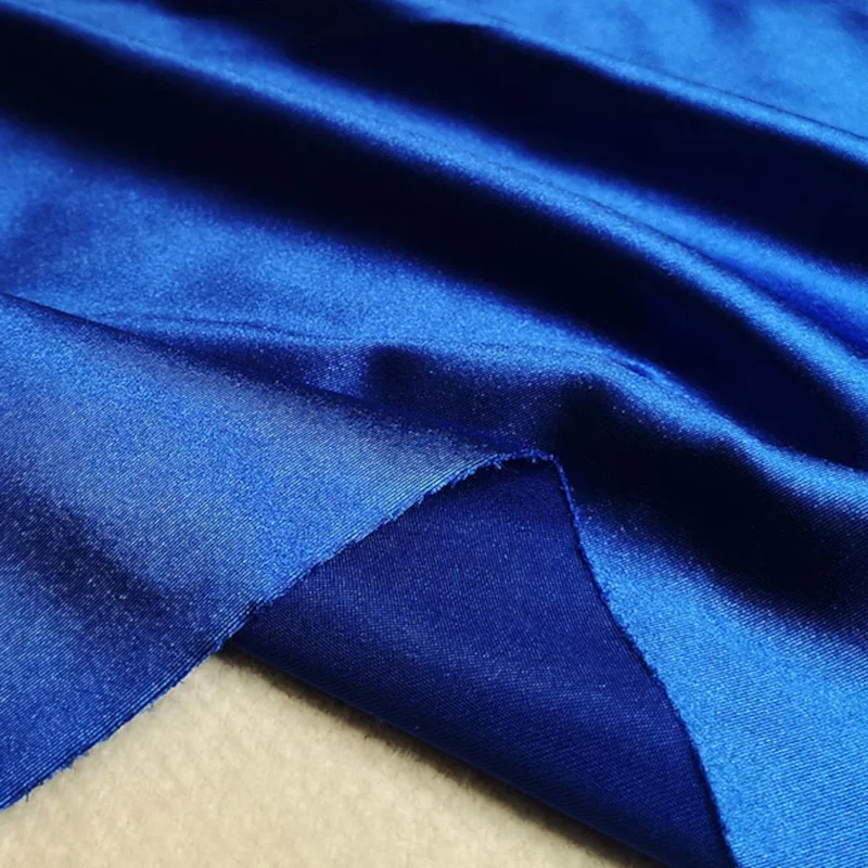 3/5/10m Bright Shiny Stretch Satin Fabric Spandex Lycra Cloth for Dance Dress Sports Yoga Material,Black,White,Blue,By the Meter