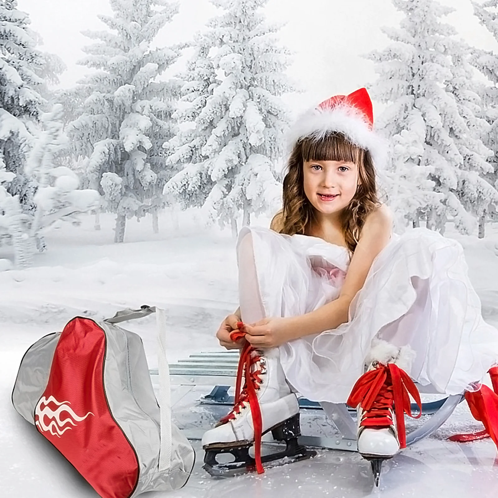 Roller Skates Backpack Ice Skate Carry Pouch Strong Handle Waterproof Material Easy Gear Organizer for Rink Park