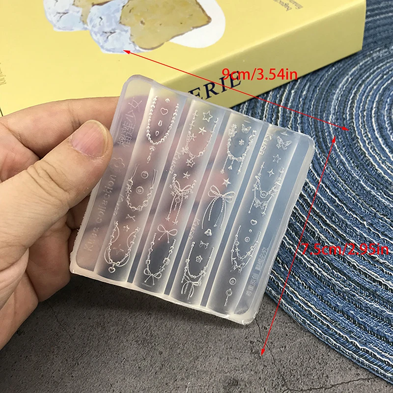 Décorations d'ongles en Silicone, bricolage, plaque d'estampage stéréoscopique, outils de manucure, chaînes de perles d'ongles, moule à nœud de sculpture