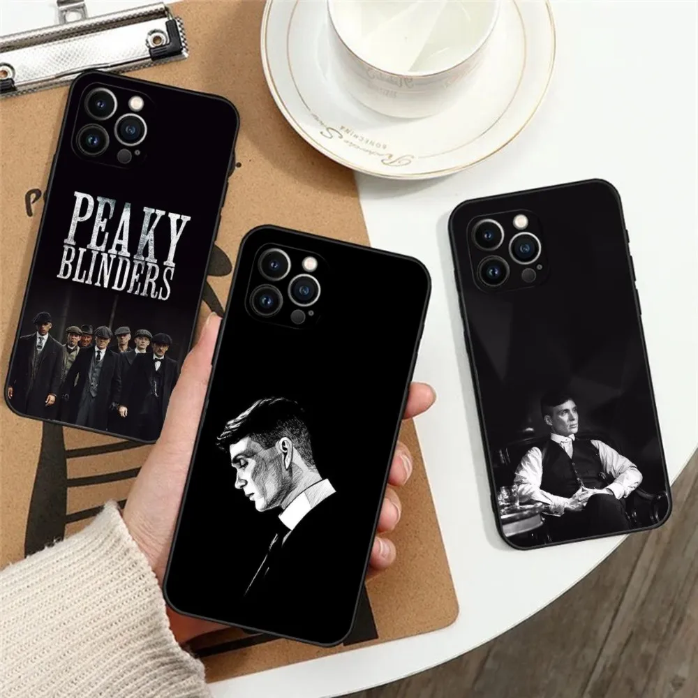 Shelby PeakyS Blinders Thomas Phone Case for Apple iPhone, 13, 14,13,12,11,XS,XR,X,8,7,Pro,Max,Plus, Mini Silicone Cover, Black