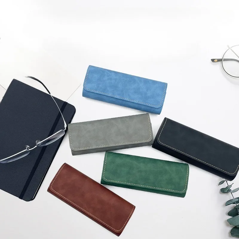 Leather Handmade Glasses Case Is Convenient, Pressure-Resistant Myopia Glasses Case, Sunglasses Folding Glasses Case
