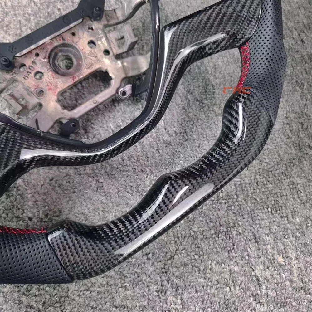 

Для Honda civic 8 2006 2007 2008 2009 2010 2011 индивидуальный черный перфорированный кожаный руль из углеродного волокна