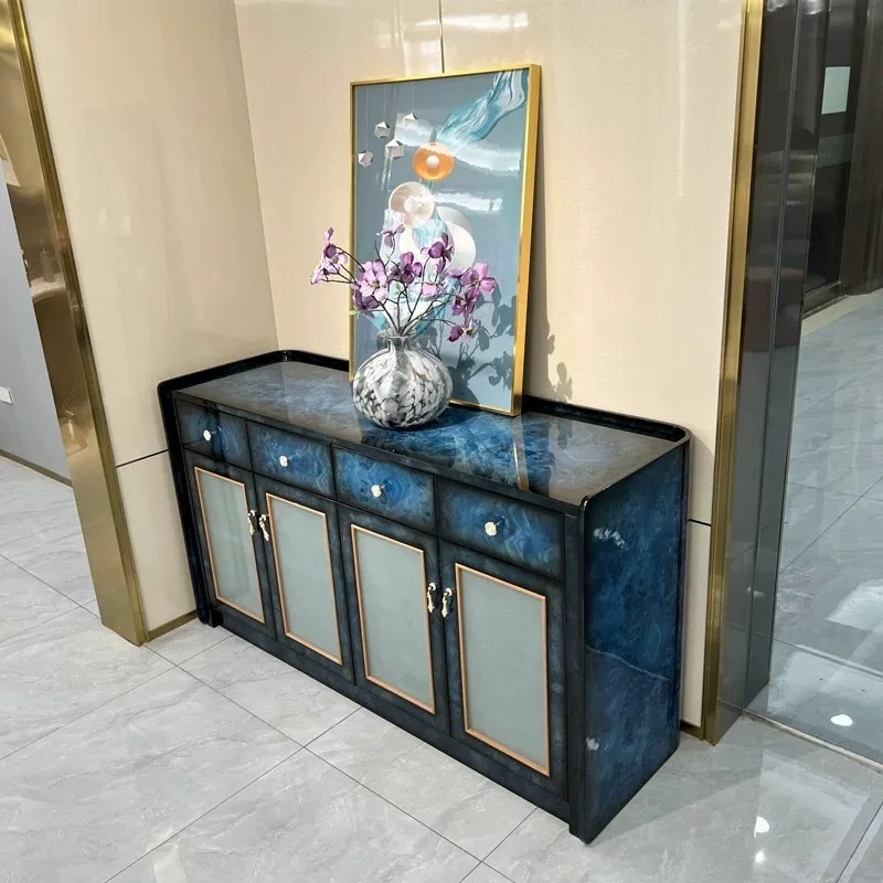 Light luxury solid wood dining side cabinet furniture piano paint