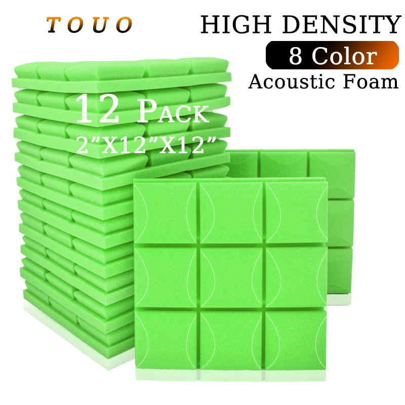 

TOUO Sound Absorbing Wall Panels 12 Pcs Sponge Foam Studio Acoustic Foam Panels Ktv Room House Isolation Noise