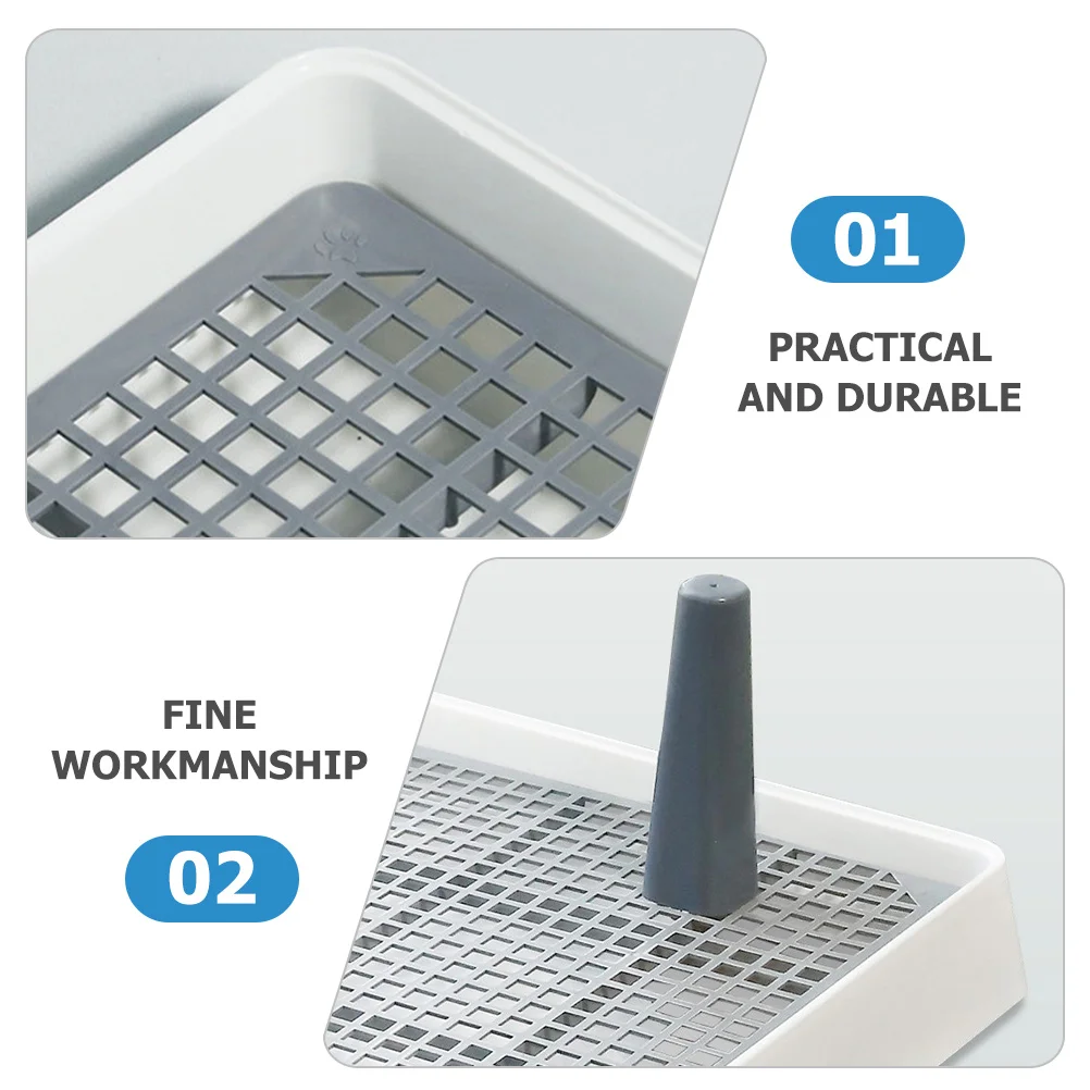

Dog Urinal Potty Tray 572x455x78mm Easy Clean Detachable Mesh Grille Puppy Indoor Pee Station Litter Box for Dogs Male Sand