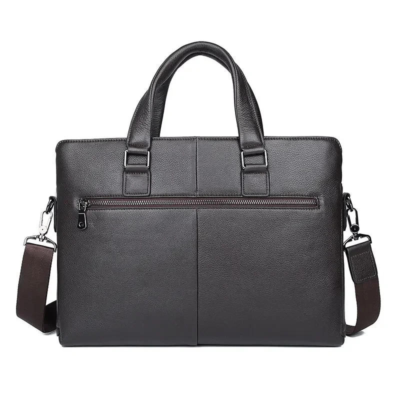 Nesitu Highend A4 negro Chocolate azul cuero genuino 14 ''portátil Oficina hombres maletín bolsas de mensajero de negocios Portfolios M7410