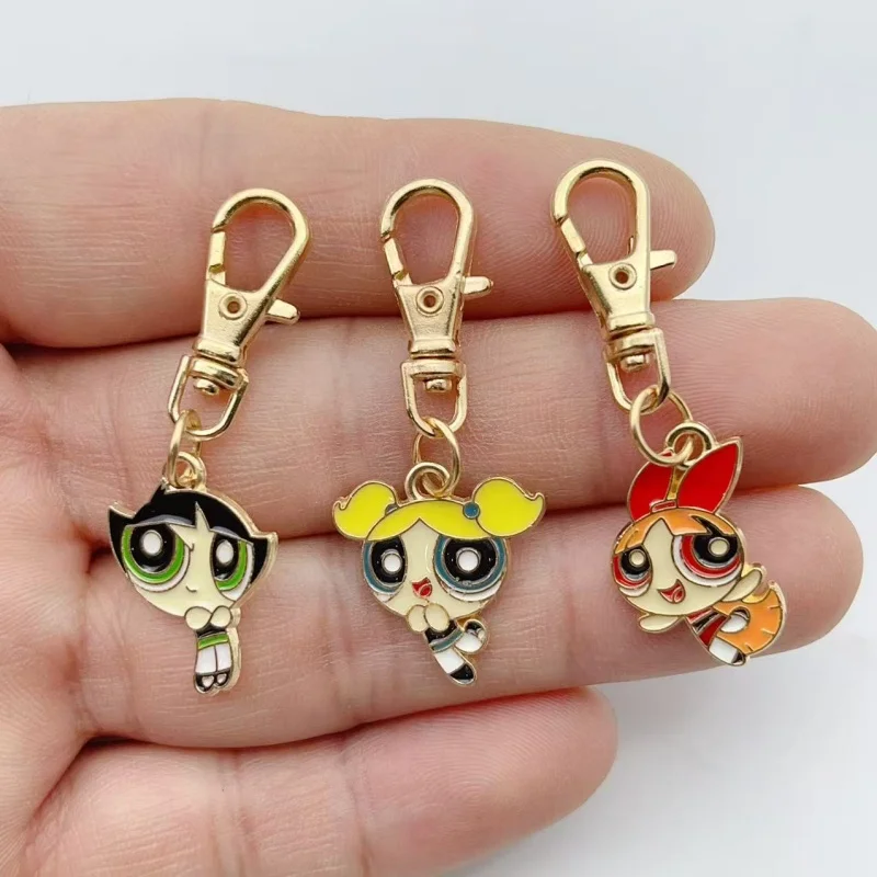 3 Stück Cartoon-Tier Metall-Schlüsselanhänger Niedlicher Cartoon-Anhänger Taschendekoration Studentengeschenk Mädchen-Herz-Schmuck