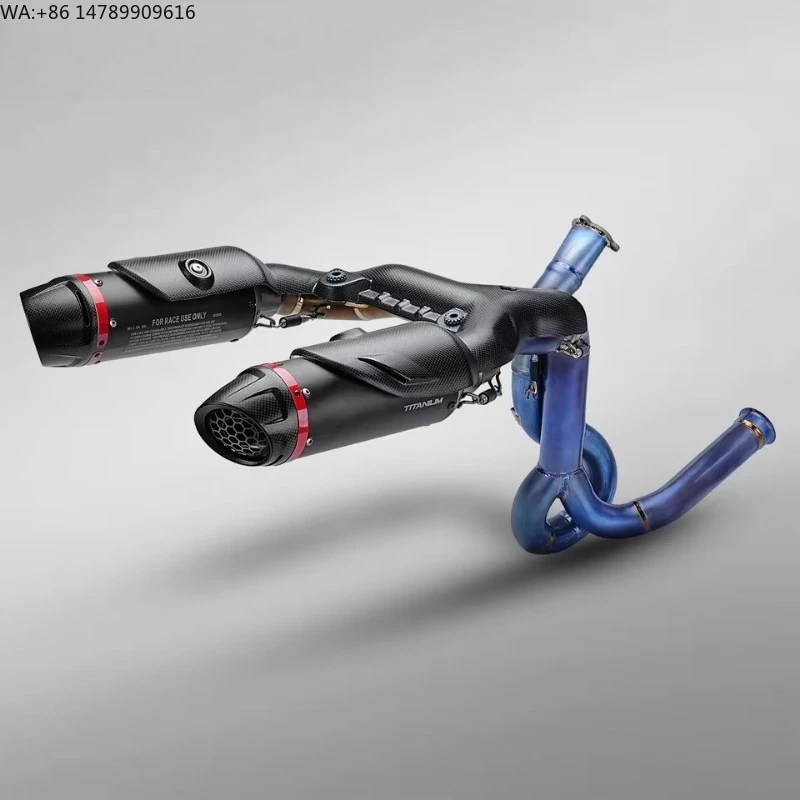 

NlkHanm Duca V2/V2S Motorcycle Exhaust Full Titanium System Modification Temi High Position Dual Muffler Panigale 2025 Black
