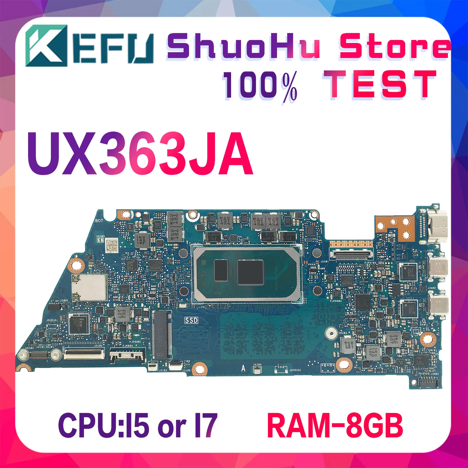 

KEFU UX363JA Mainboard For ASUS Zenbook Flip 13 UX363 BX363JA RX363JA Laptop Motherboard i5 i7/10th 8GB/RAM 100% Tested Working