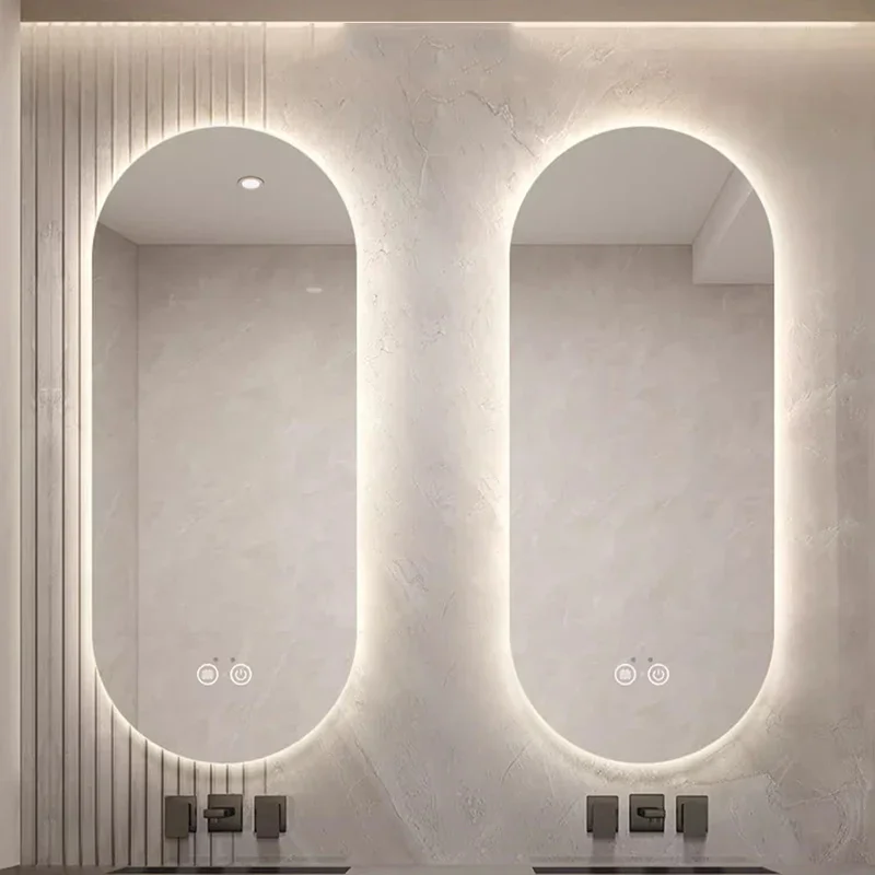 Bathroom Hanging Mirror Light LED Wall Items Modern Vanity Aesthetic Mirror Funky Big Long Makeup Espelhos Home Decorations