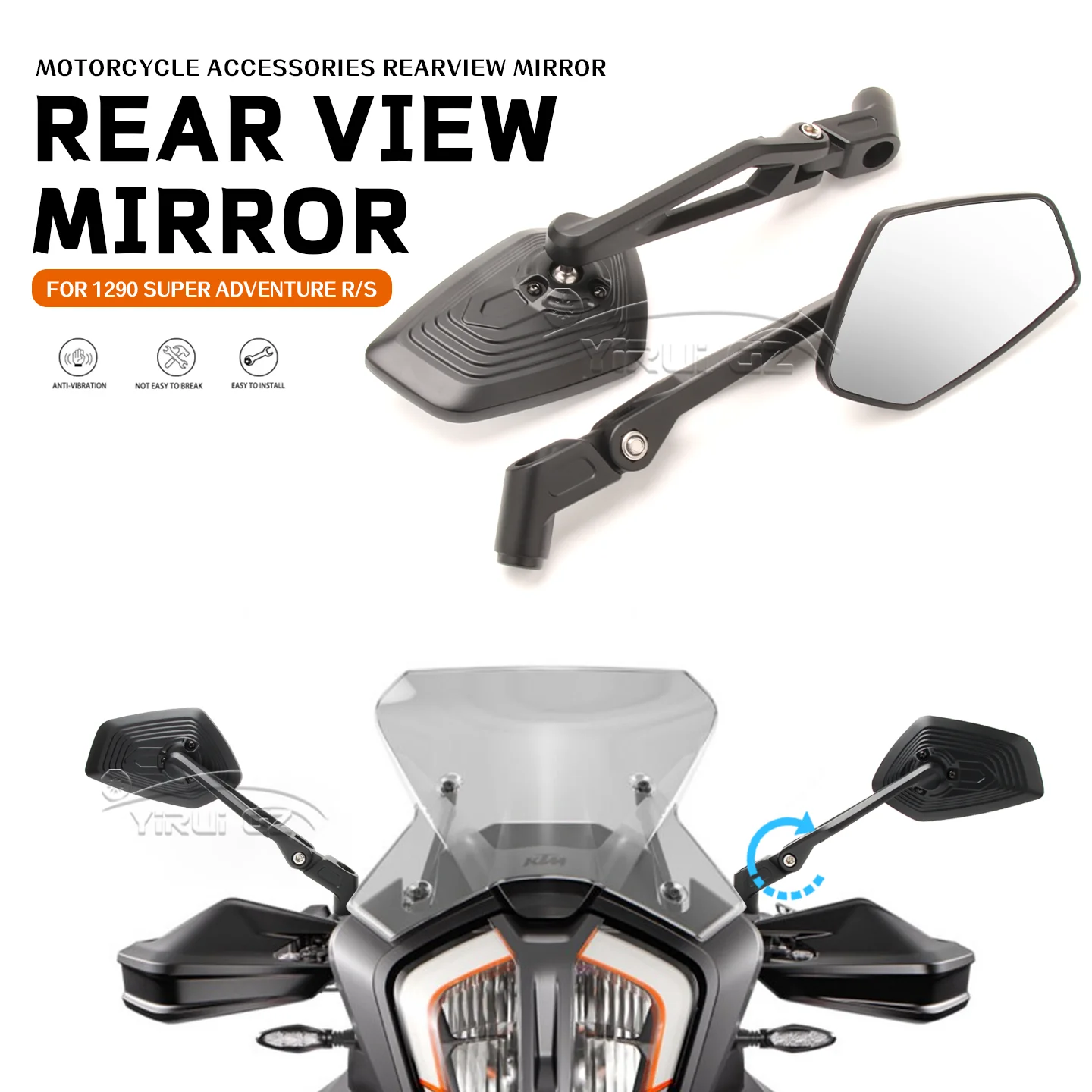 

Motorcycle Rearview Mirror Aluminum Adjustable Side Rear View Mirrors For 1290 Super Adventure R/S 1290 1290 Super Adventure R/S