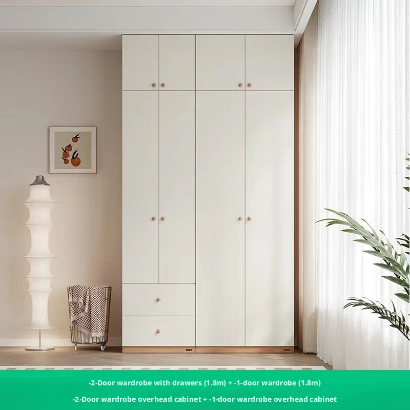 Contemporary Wardrobe with Top Cabinet Wooden Bedroom Storage Cabinet Furniture Set Customized Wardrobe Cloakroompromote sales