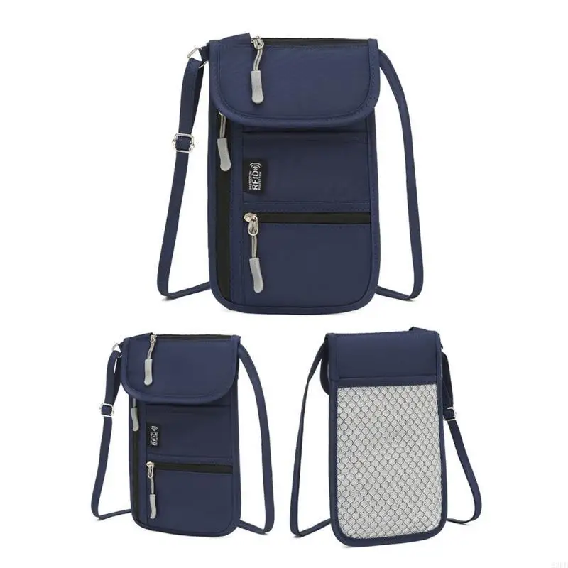 

Travel Essential Blocking Neck Wallet with Multi Layer Storage and Practical Oxford Fabric for Organized Card and Cash