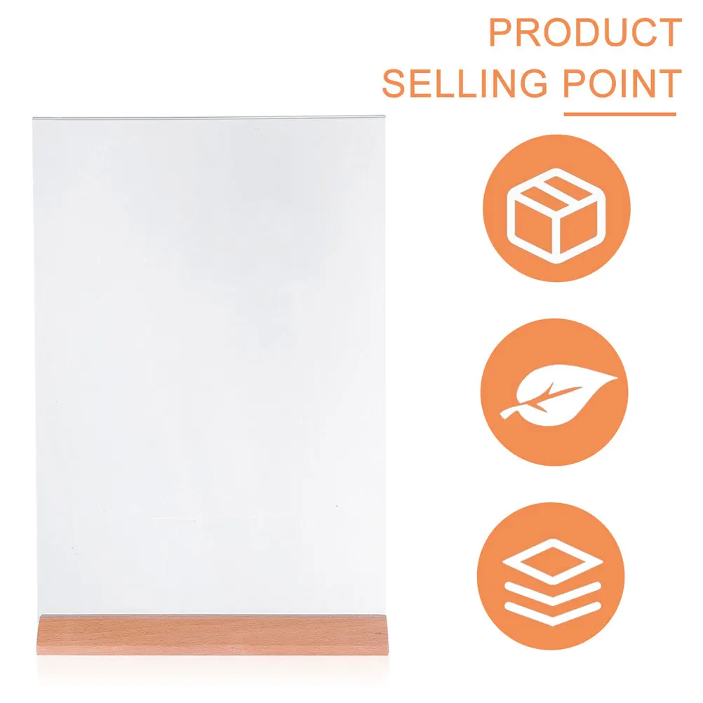 

Acrylic Dining Brand Display Stand Photo for Pictures Tabletop Easel Clear Desk Sign Holder