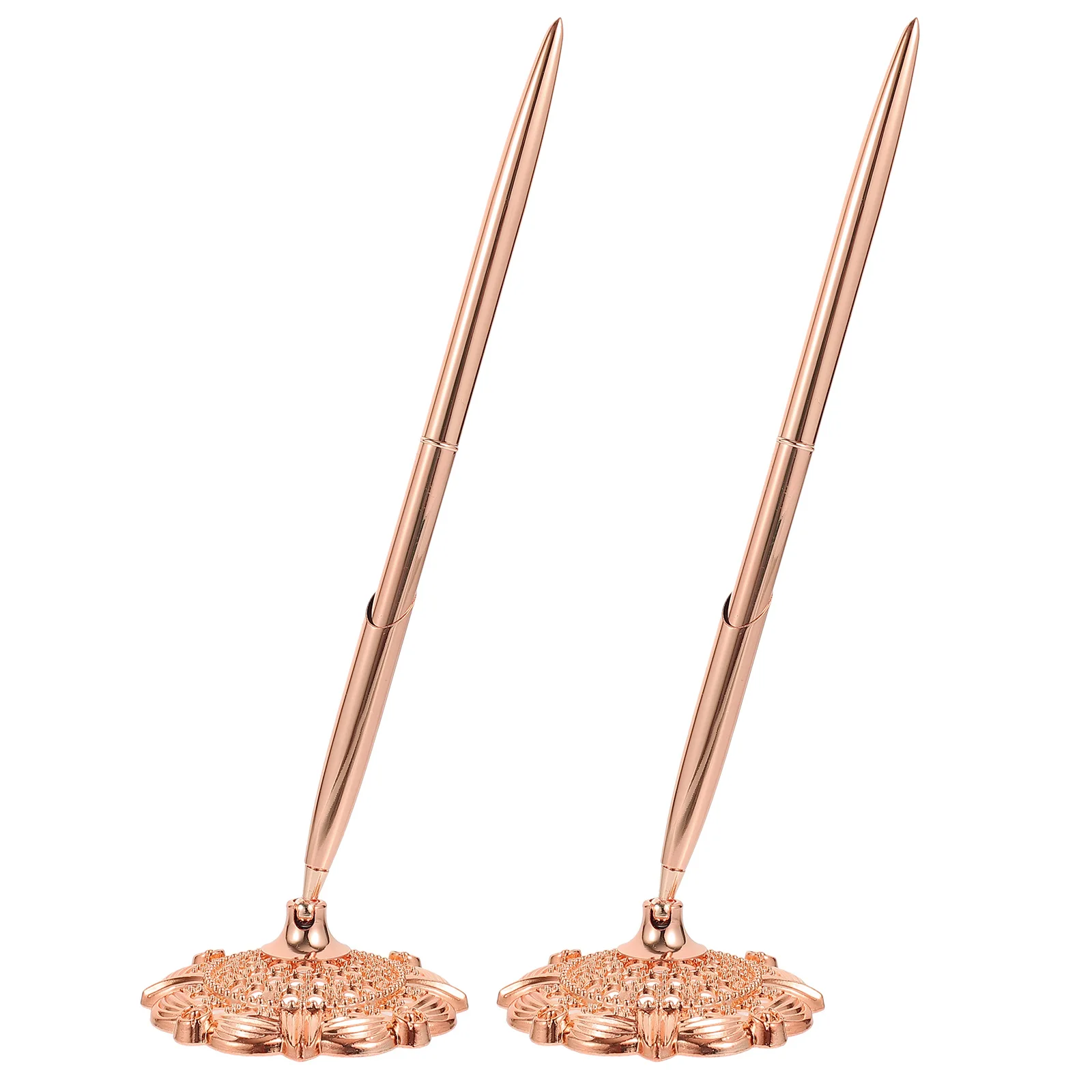 

2pcs Ballpoint Premium Desk Pen Vertical Stand Office Business Conference Decorative Daily Accessory