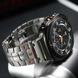 Stainless Steel Luxury Band for Samsung Galaxy 8 40/44mm 8 Classic 46mm Men's Style Strap for Galaxy Watch 7 Ultra 47mm Bracelet