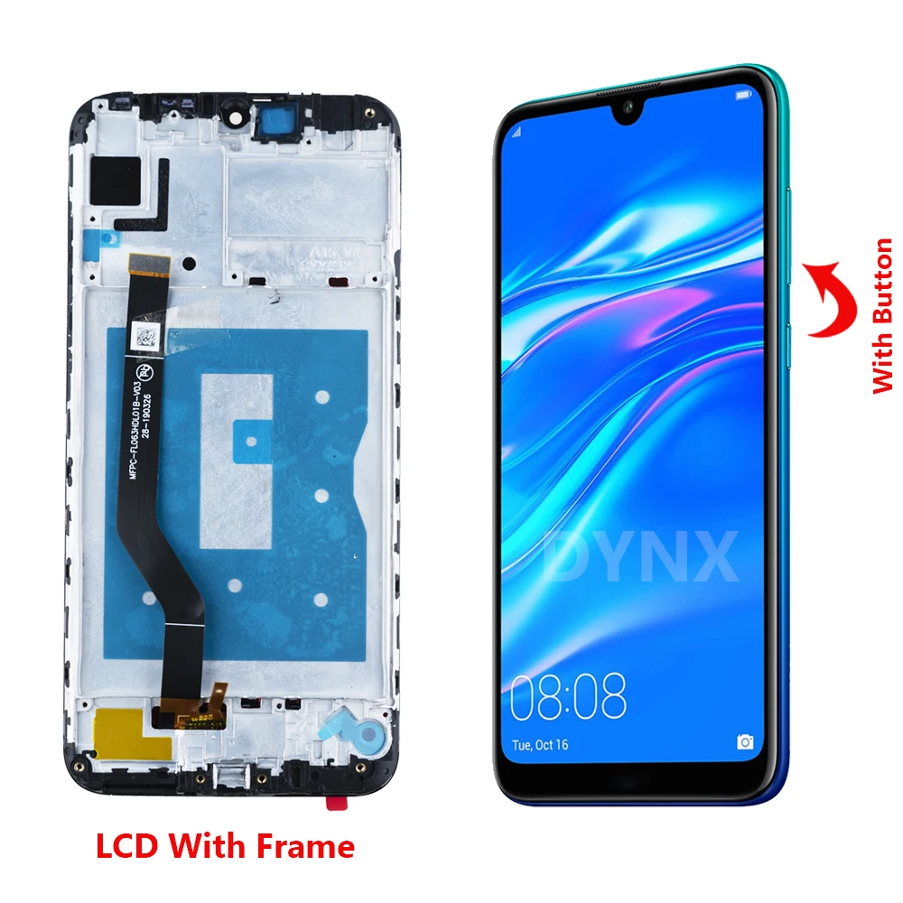 100% Tested For Huawei Y7 2019 LCD Display Touch Screen For Huawei Y7Prime 2019 DUB-LX1 DUB-LX3 with Frame Digitizer Assembly Re