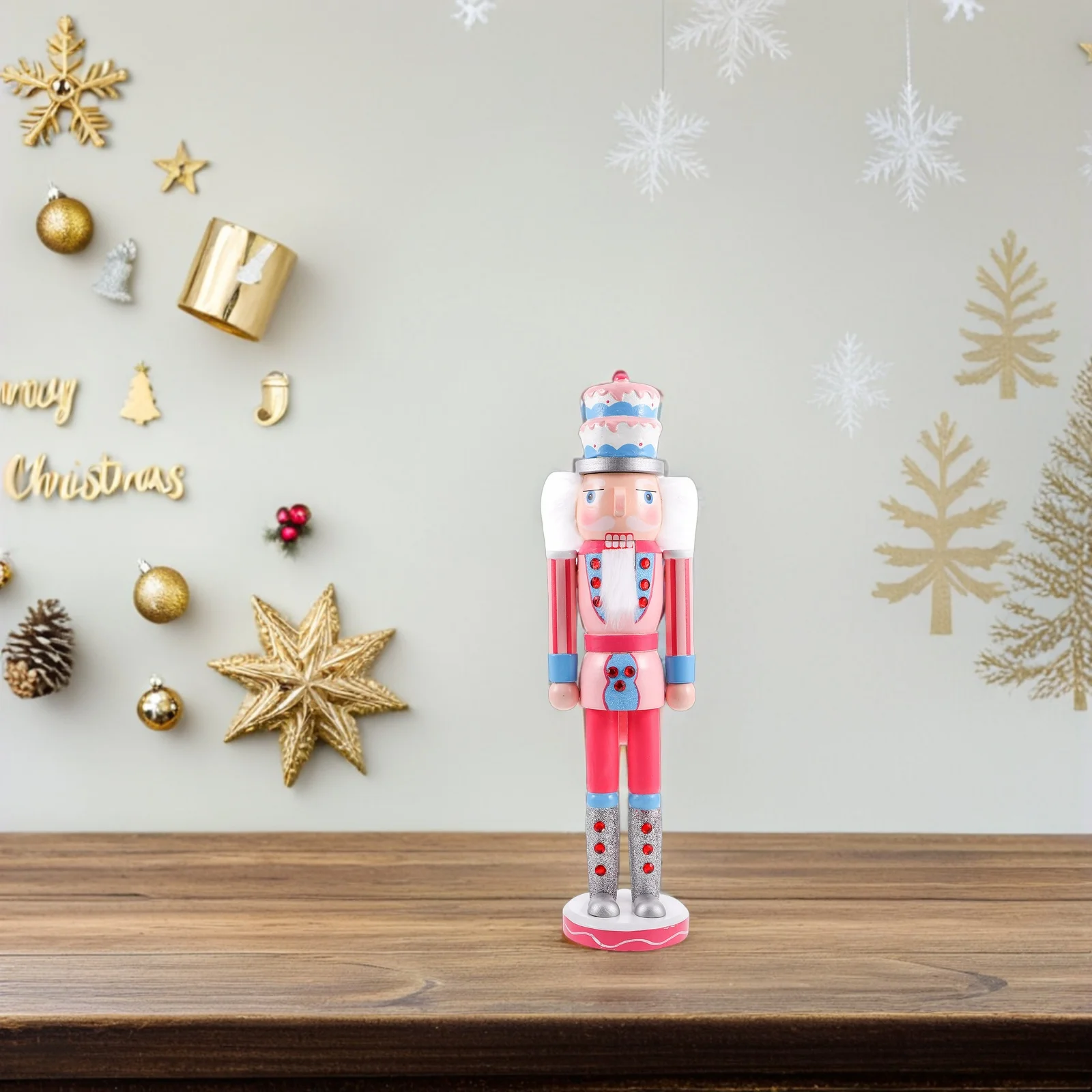 

Creative Christmas Nutcracker Soldier Wooden Ornament 38Cm Xmas Table Centerpiece Desktop Decoration Craft Figure For Home Party