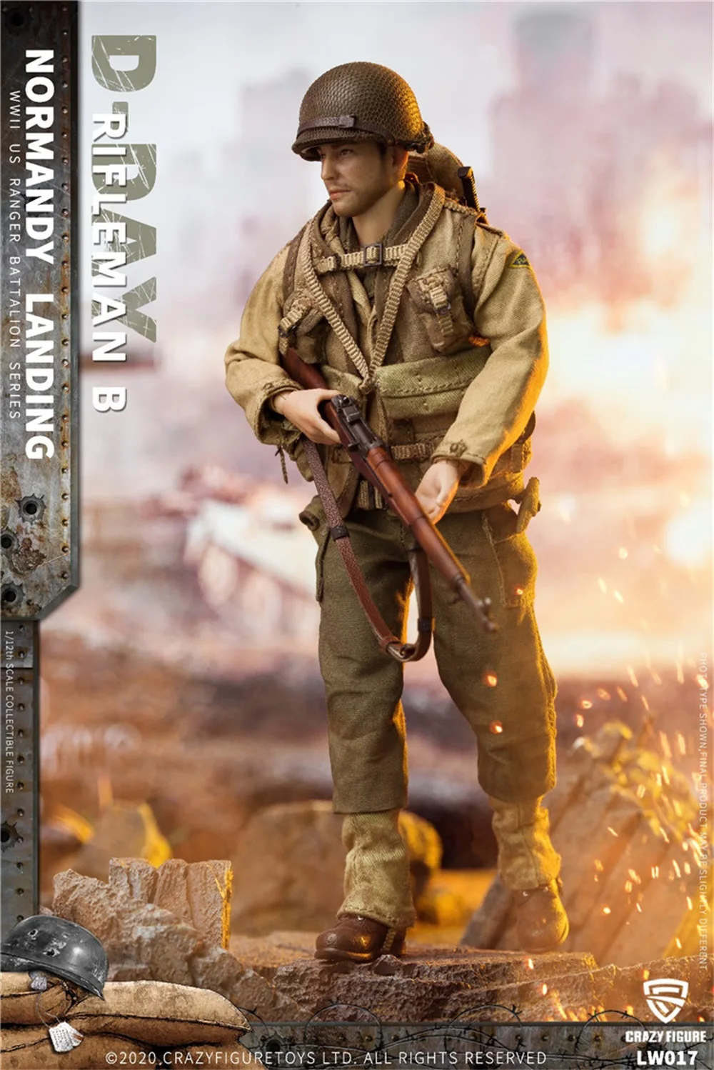 Crazy Figure 1/12 LW017 WWII U.S. Rangers On D-Day Rifleman B Full