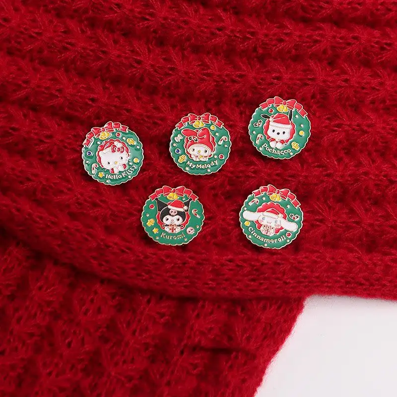 Hello Kitty Kuromi Anime Kawaii Sanrio Bag Decoration Brooch Cute My Melody Christmas Student Badge Creative Accessories Toys