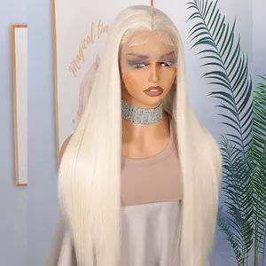 Glatte vorgefertigte weiße Blastgrau 26 Zoll 180 Dichte vordere Perücke synthetisch mit Babyhaar ohne tägliche Perücken 12 Hauptverkäufe Blonde Höschen - №2