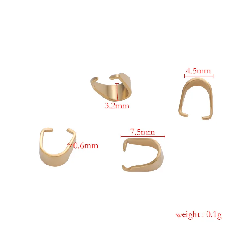 50Pcs/Lot 3*7mm Stainless Steel Pendant Clips Clasps DIY Pinch Clip Bail Connector Jewelry Accessories Wholesale