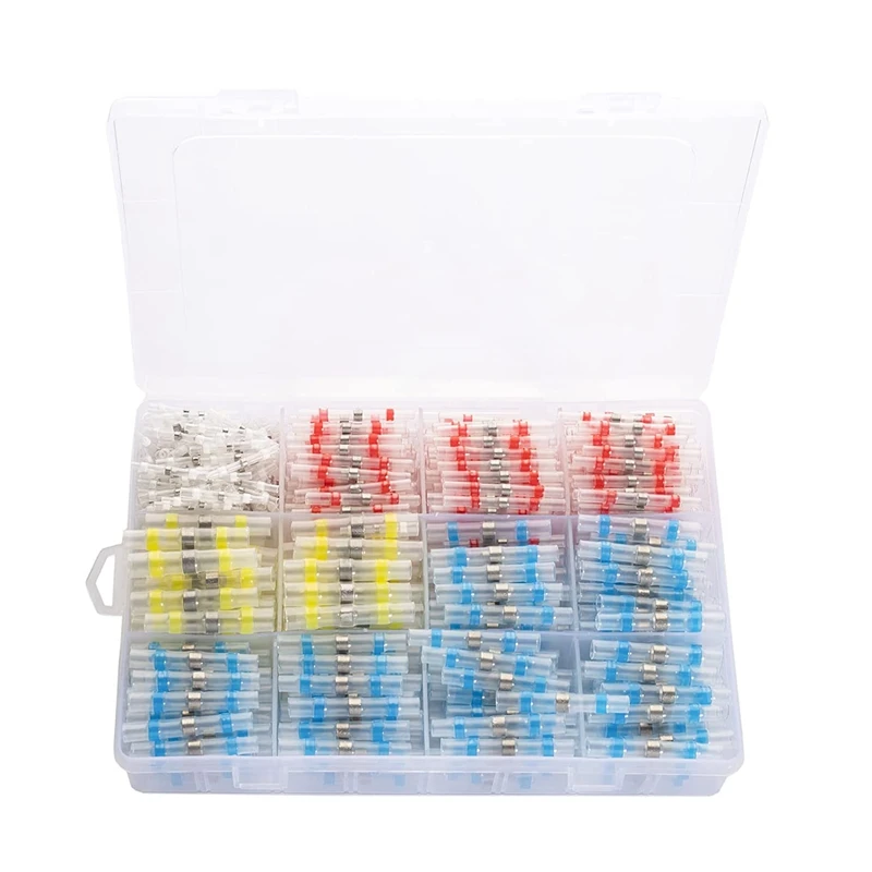 600Pcs Solder Seal Wire Connectors Self-Solder Heat Shrink Butt Connector Electrical Solder Butt Connectors