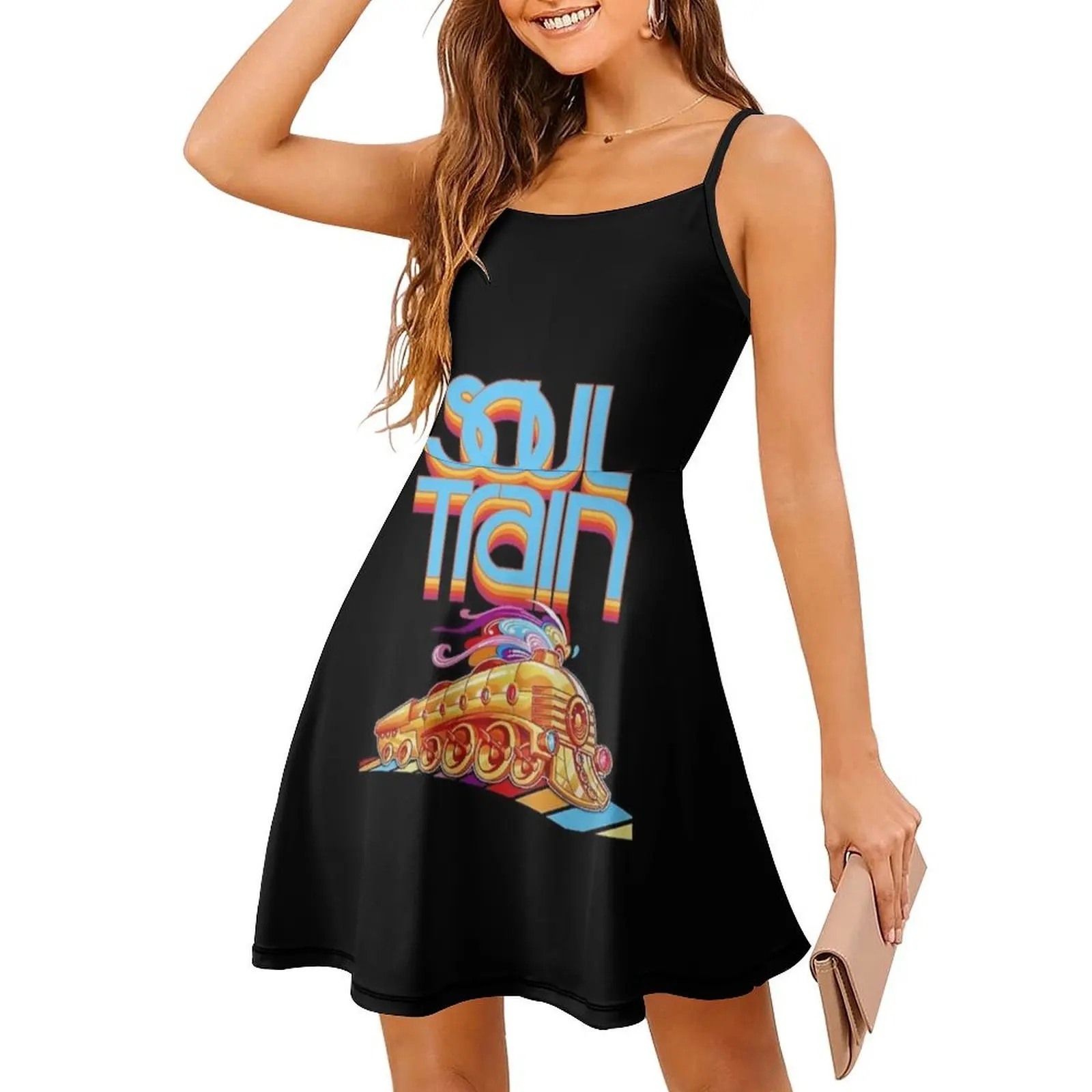 الروح قطار Boogie الرقص المرأة الهيب هوب الشارع الشهير فستان الجرافيك طباعة ملابس للنادي قطار الروح قطار الروح Boogie Dance 70S #3