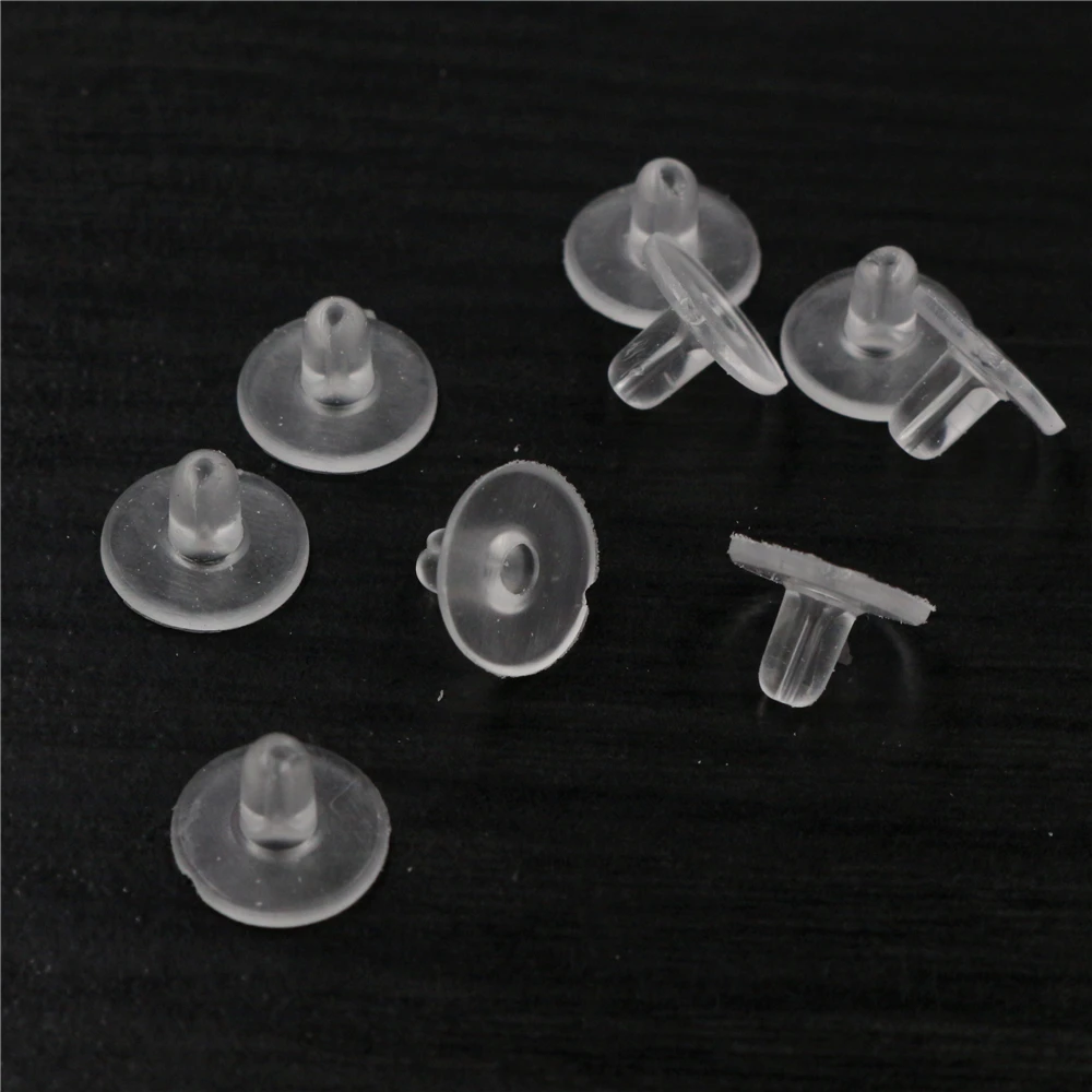 100pcs/lot Earrings Rubber Earring Back Silicone Round Ear Plug Blocked Caps Earrings Back Stoppers Supplies for jewelry DIY Ear