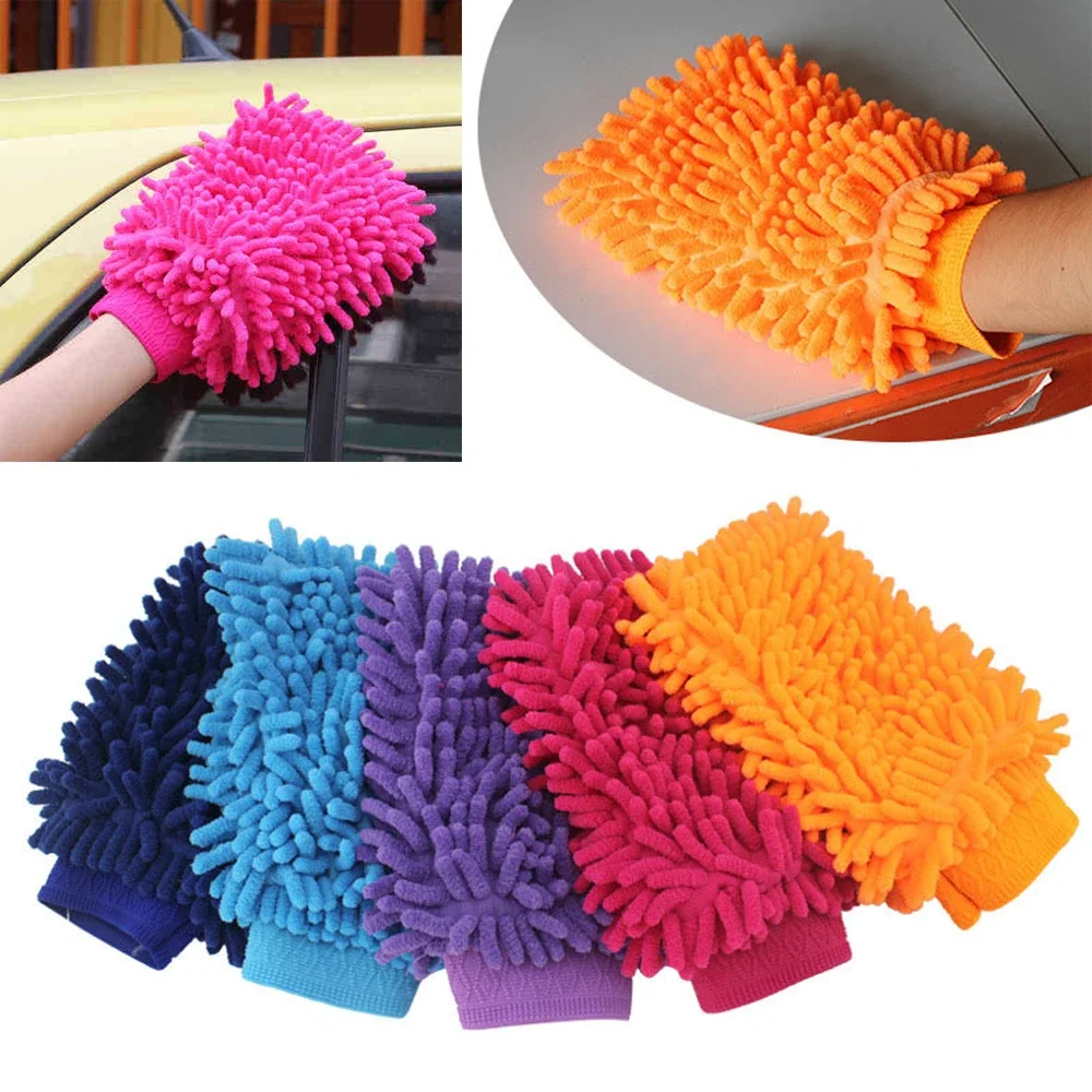 1 guante de lavado de coches, guantes suaves de microfibra, toalla de limpieza de coche, paño, manopla, cepillo para detalles de cera, herramientas