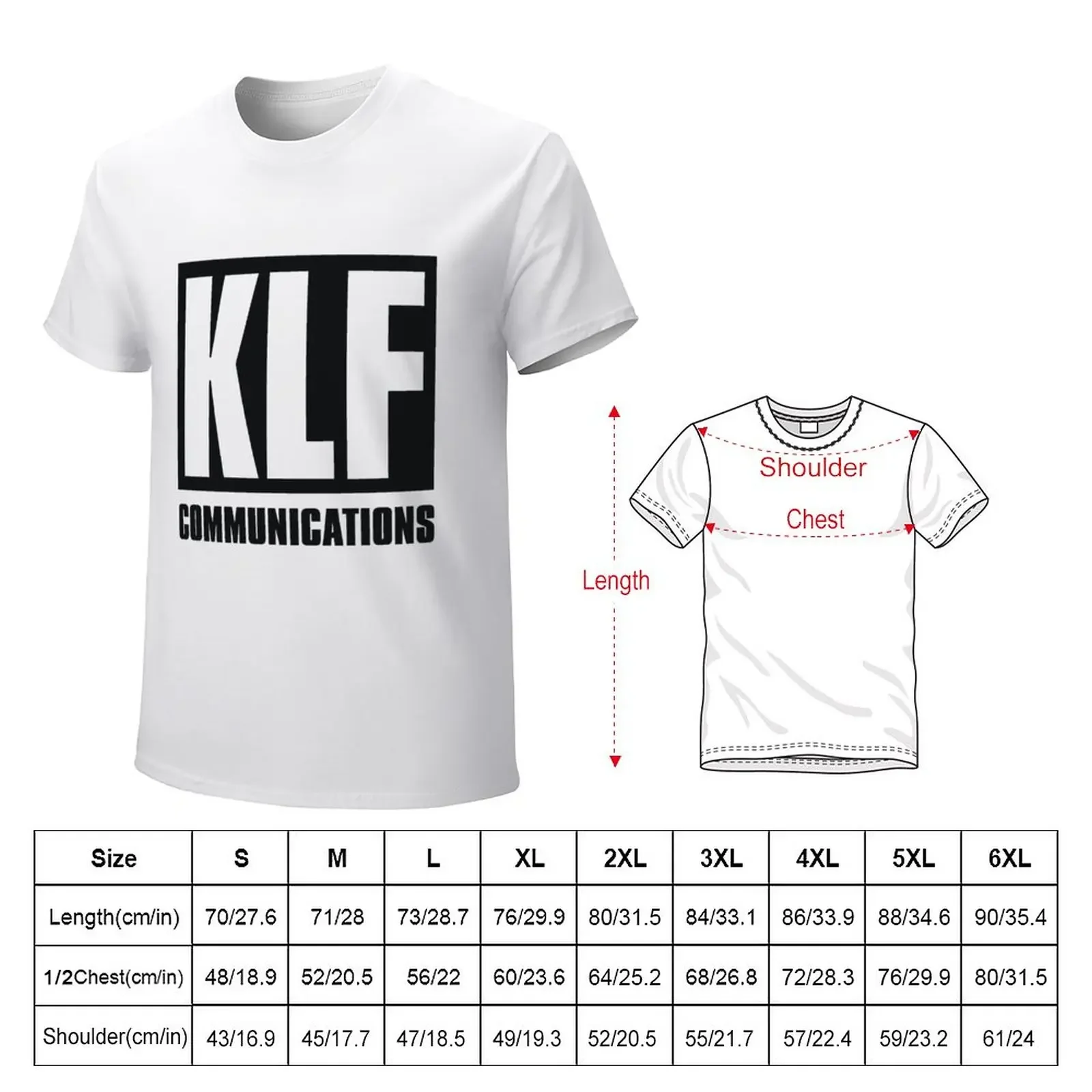 KLF Communications (black bg, white letters) T-Shirt tees Aesthetic clothing korean fashion plain white t shirts men