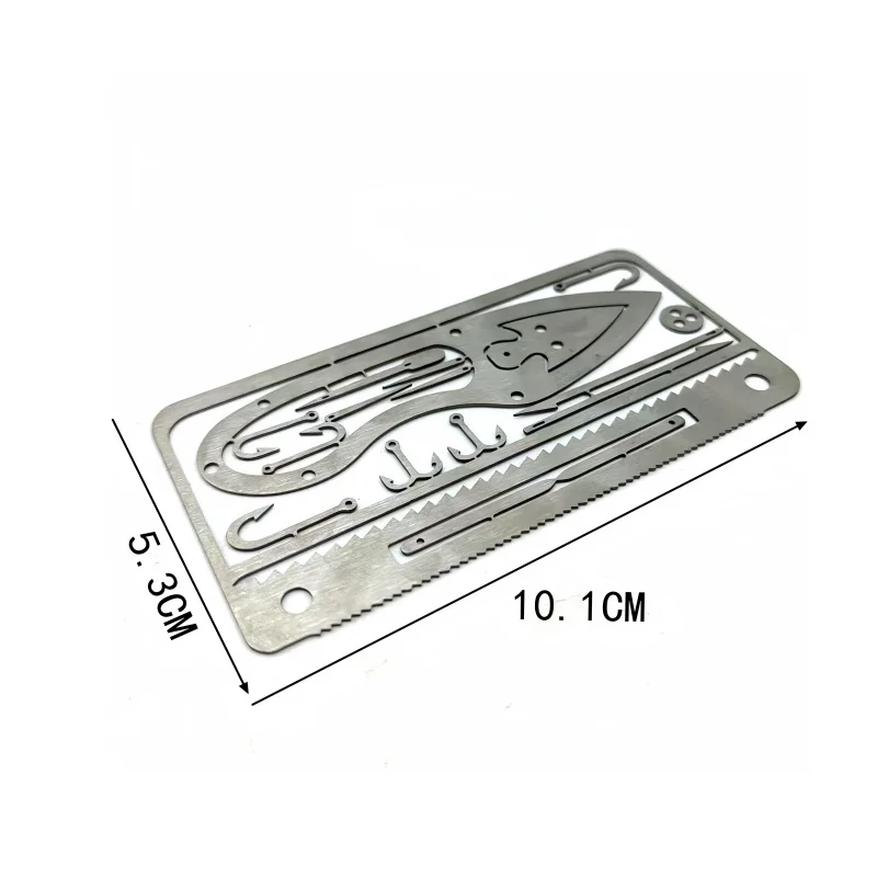Multifunctional Outdoor Fishing Hook EDC Card - Portable Hunting & Survival Tool for Wilderness Adventures