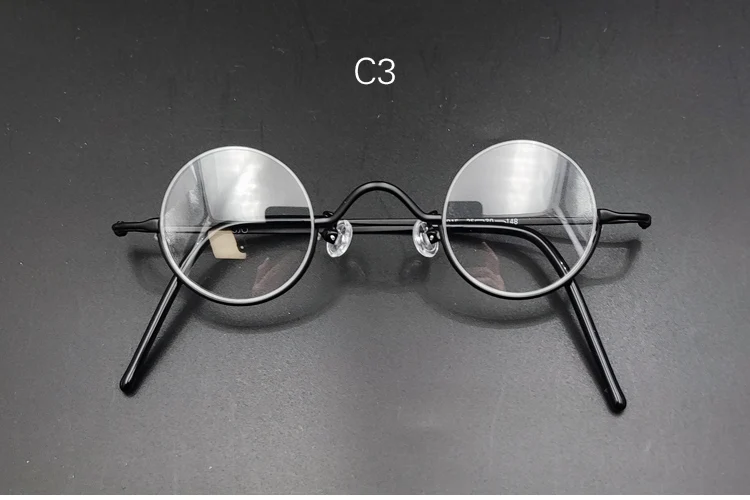 Vintage anti blau licht lesebrille Vintage kleine runde brillen mit durchmesser von 35mm gold, silber und schwarz – Detail 11