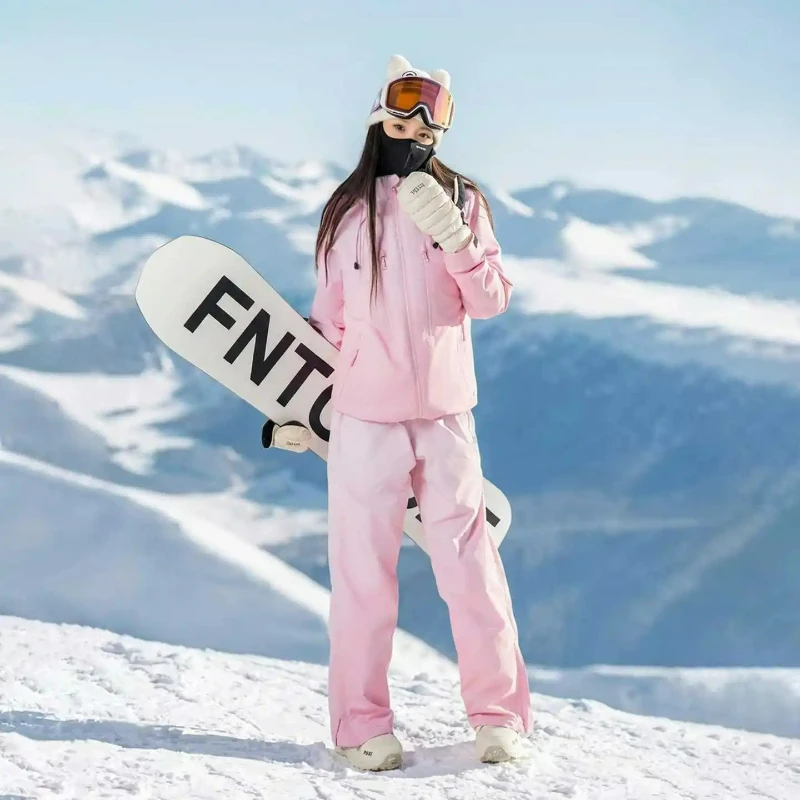 New Gradient Skiing Suit Women's Set Waterproof Windproof Warm Winter Snowboarding Single Double Breathable Durable Clothes Men