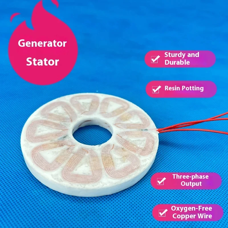 300W 3-Phase Coreless Disc Coil 90/160Mm X 5/9Mm For Axial Flux Generator/DIY Wind Turbine/Micro Hydro Power System