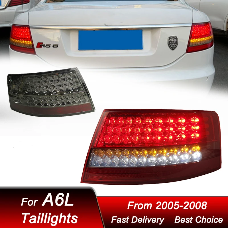 

Поп-автомобильные светодиодные задние фонари для Audi A6L A6 2005-2008, новый стиль, полный светодиодный задний фонарь, динамический указатель поворота, задний фонарь в сборе
