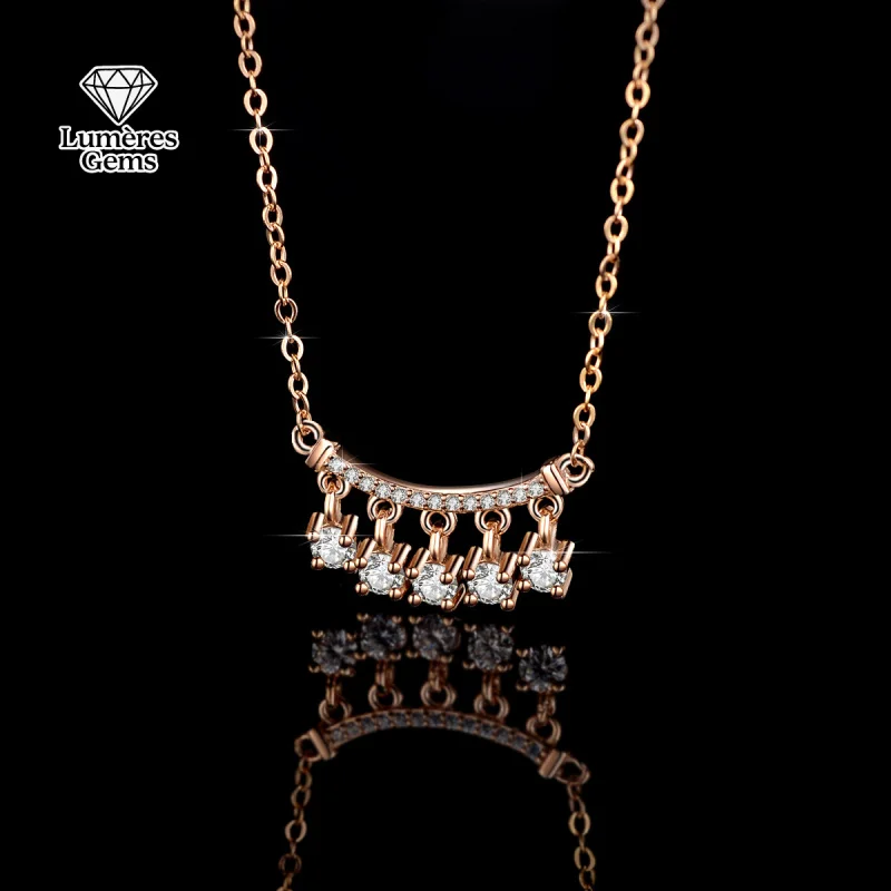 

Колье LumièRe Gems Pure 18K из муассанита для женщин - китайский стиль с колокольчиком и кисточкой - подарок за личные достижения