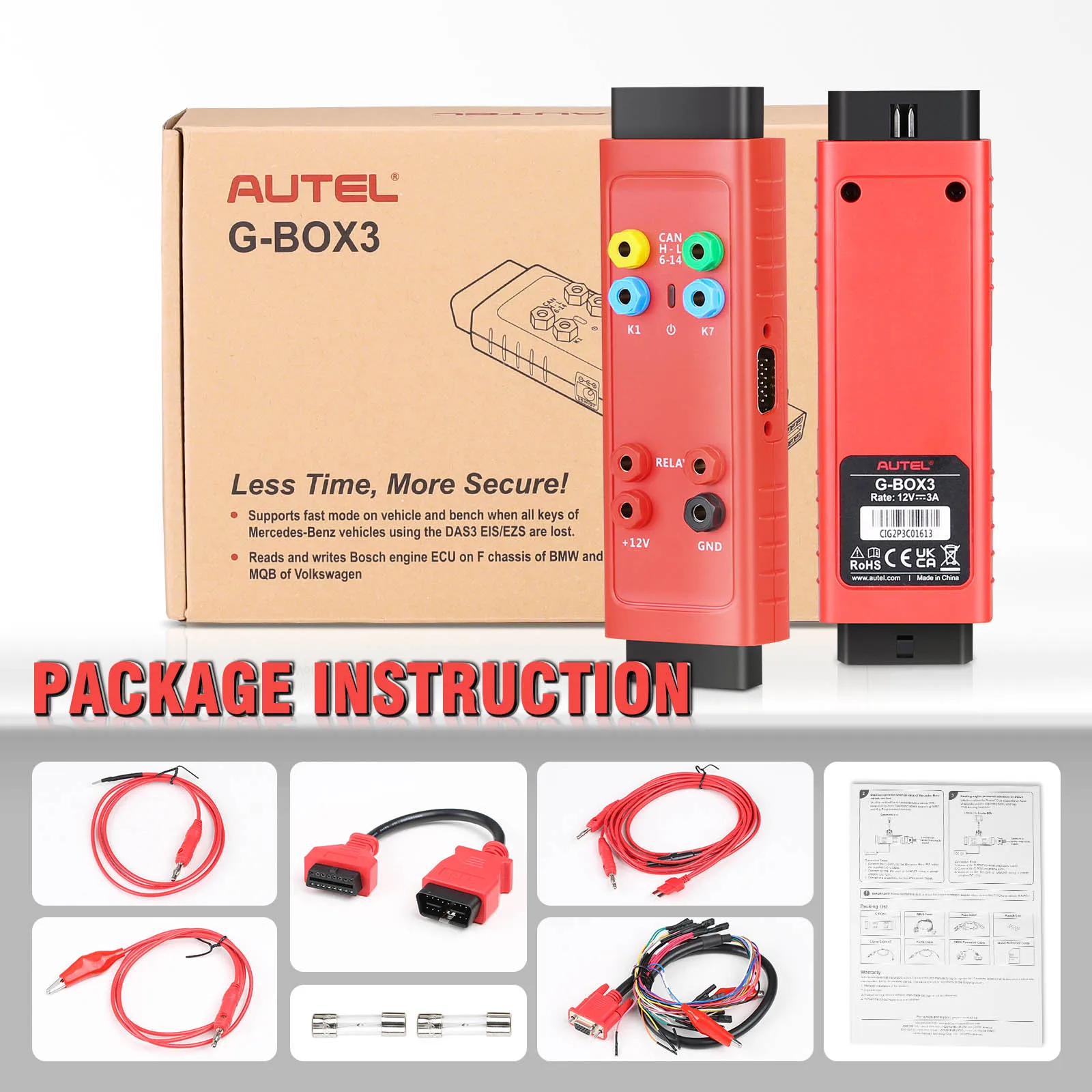 2023 Newest Autel GBOX 3 Key Programming Tool Working With MAXIIM IM508 IM608 OTOFIX IM1 For BMercedes-Benz Toyota Lexus All Key