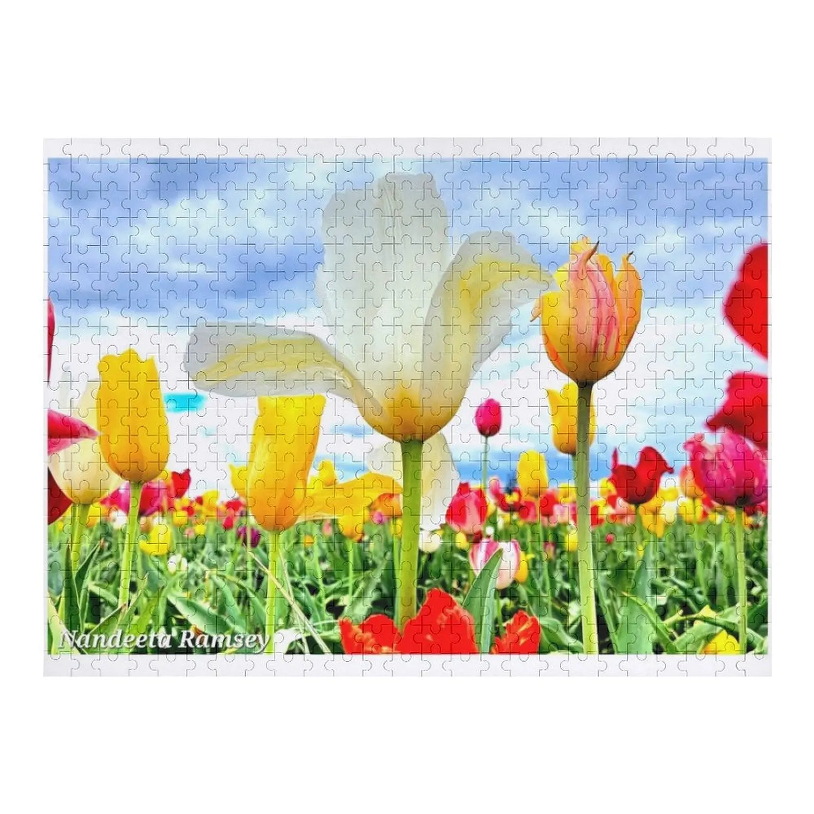 

Playing in the Tulips Jigsaw Puzzle Personalized Gift Wood Animals Woods For Adults Puzzle
