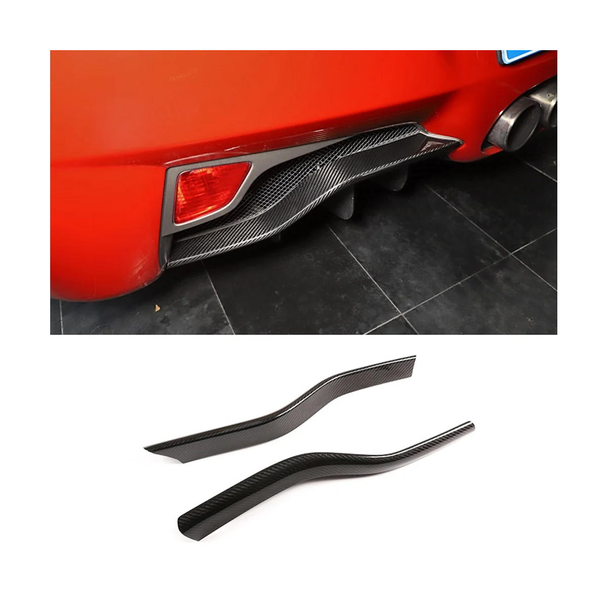 For Ferrari 458 2011-2016 Dry Carbon Fiber Car Rear Bumper Splitter Lip Diffuser Spoiler Cover Trim Accessories