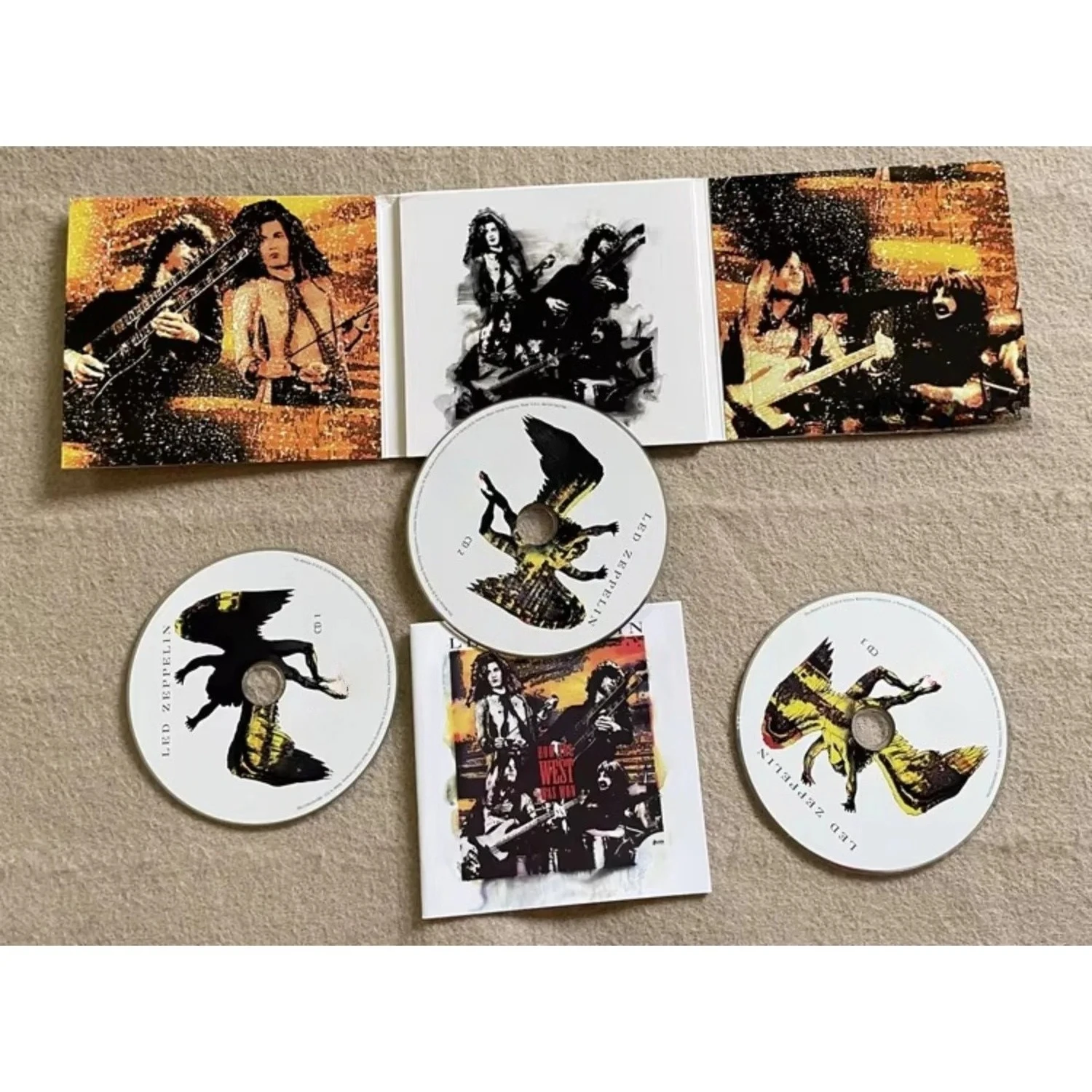 Classic Hard Rock 3CD Live Deluxe Set, Vintage Rock Band Members Art Print Cover HiFi Live Rock Collectible Disc