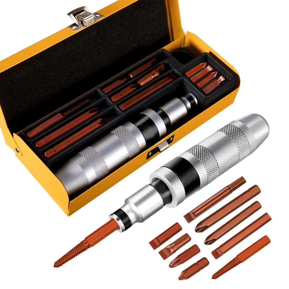 แรงโน้มถ่วงเคาะไขควงชุดปากแข็งสกรูเครื่องมือกําจัดหัวหักสกรู EXTRACTOR NUT เครื่องมือกําจัด