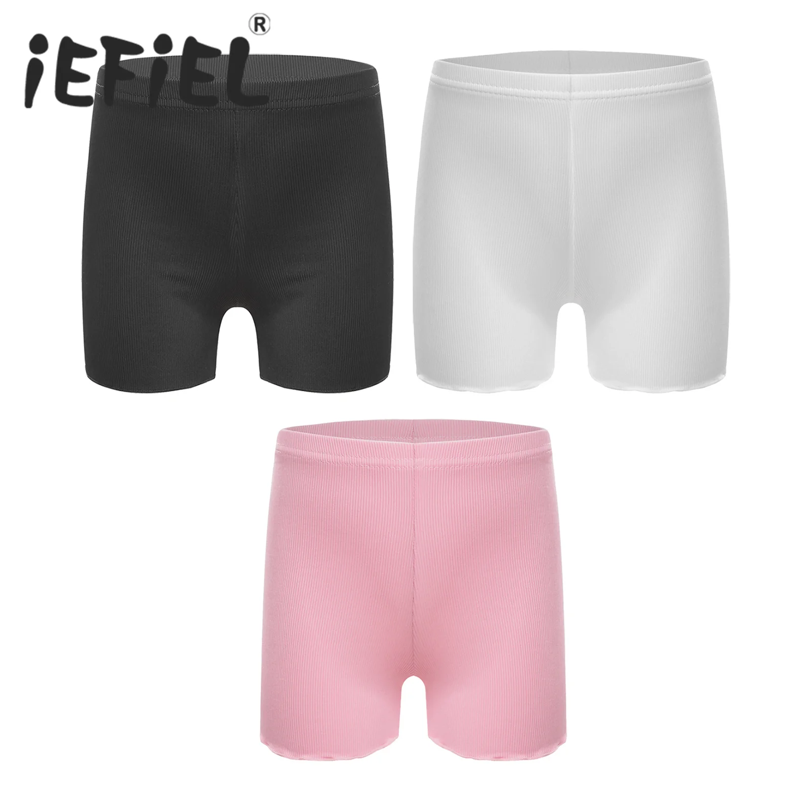 Kids Girls Cycling Shorts 3Packs Breathable and Safety Dress Shorts Stretch Yoga Sportswear Gym Workout Underwear Nightwear