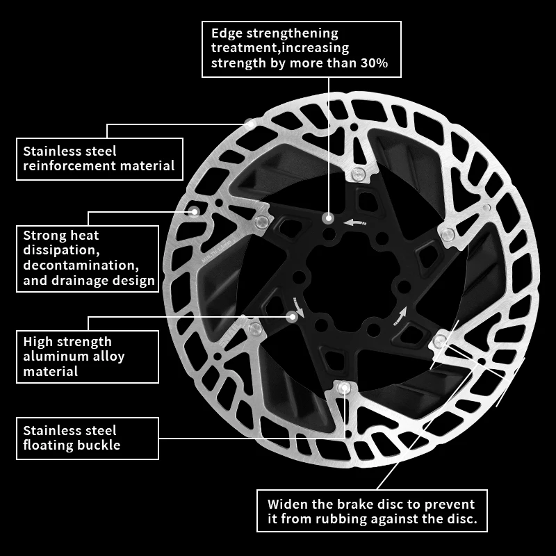 BUCKLOS 160mm Brake Disc Rotor 6 Bolts MTB Bicycle Disk Brake High Strength 160 Mm Bicycle Hydraulic Discs Rotor Bike Brake Part