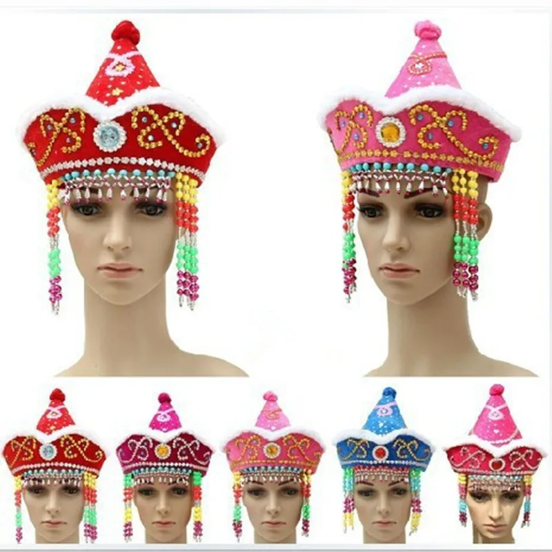 Mongolian Yurt Shaped Queen Princess Hat Headdress Girl Children\'s Birthday Gift Women Cosplay Party Headwear