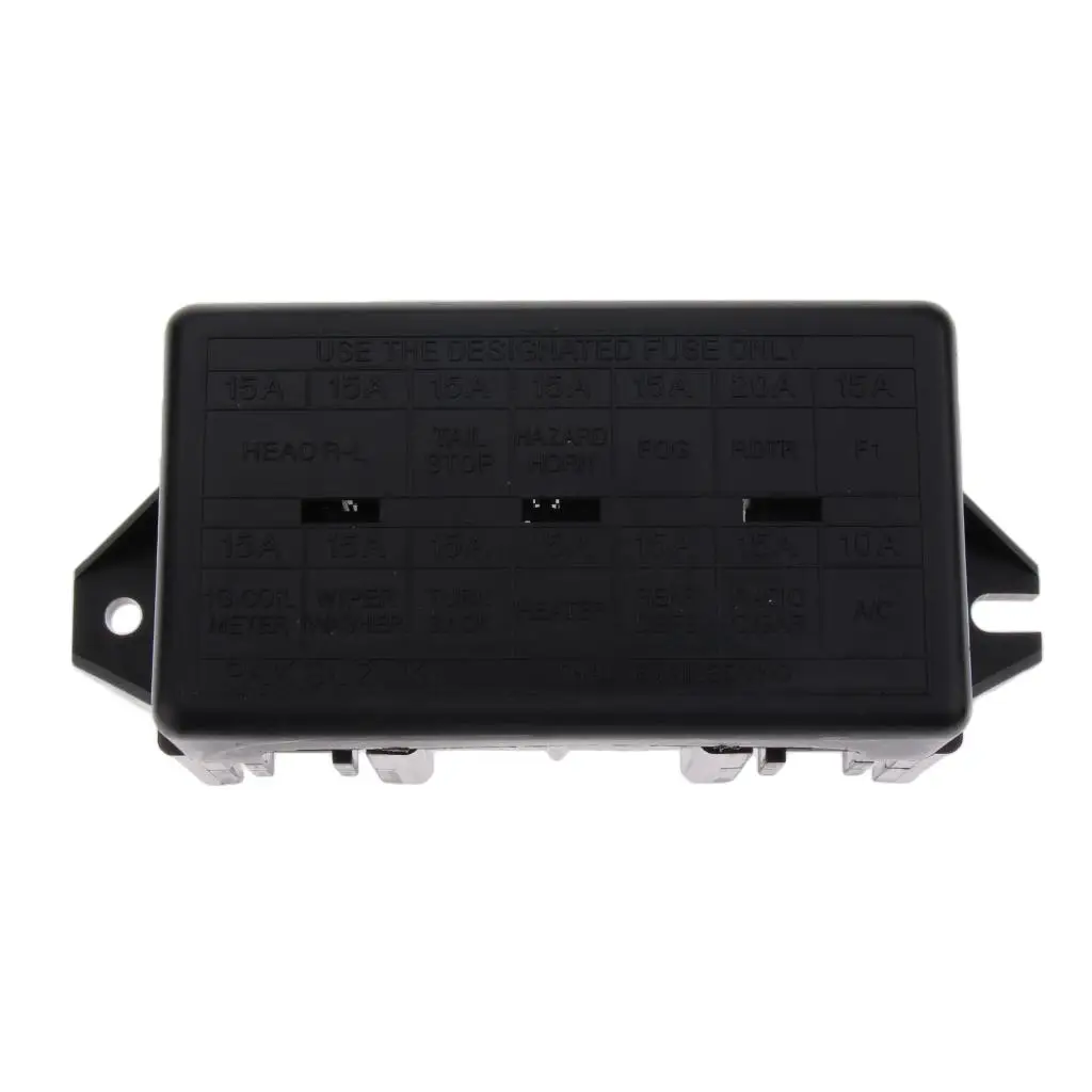 Middle Fuse Holder Block 14 Circuit ATC Car Automotive Fuse Box with Cover and Terminals for Boat Marine RV Applications