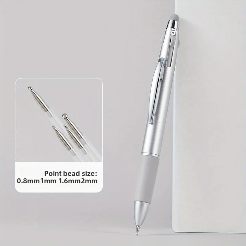 1 Stück Präzisions-Nagelkunst-Dotting-Stift, 4 austauschbare Spitzen für Punkt-Designs, leicht zu greifendes Stift-Stil-Werkzeug aus Edelstahl, Nagelwerkzeug