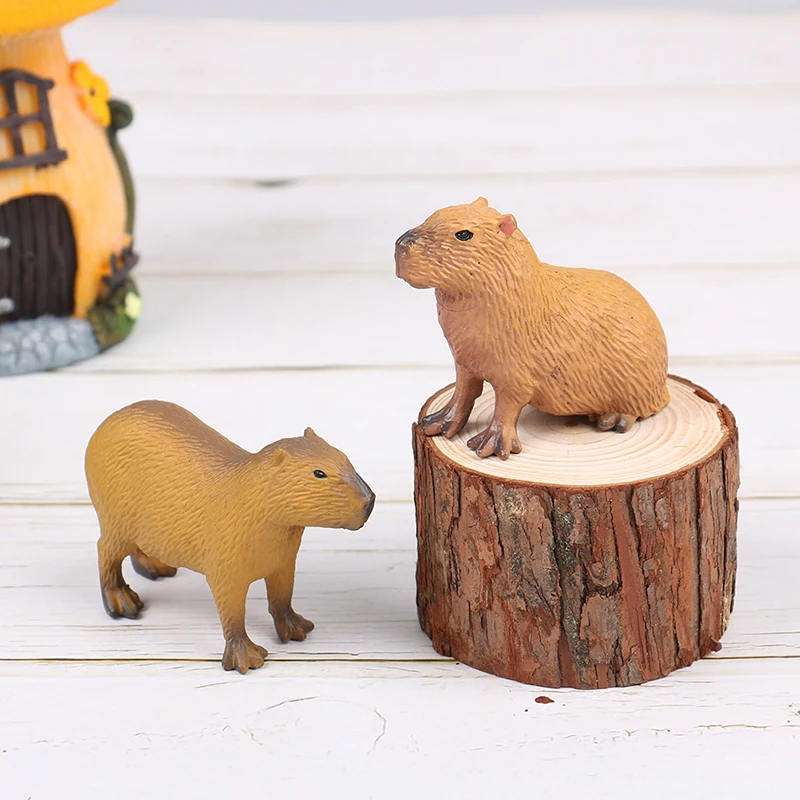 Nieuwe Simulatie Mini Schattige Wilde Dieren Model Beeldjes Capibara Actie Figuur Kinderen Collectie Speelgoed Cadeau