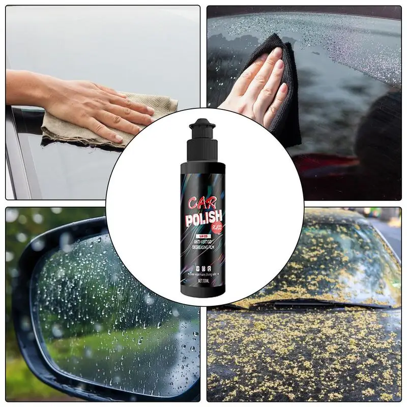 Limpador de vidro de carro 100ml, líquido para limpeza de janelas, esmalte para limpeza de carro, remove arranhões de janelas automotivas